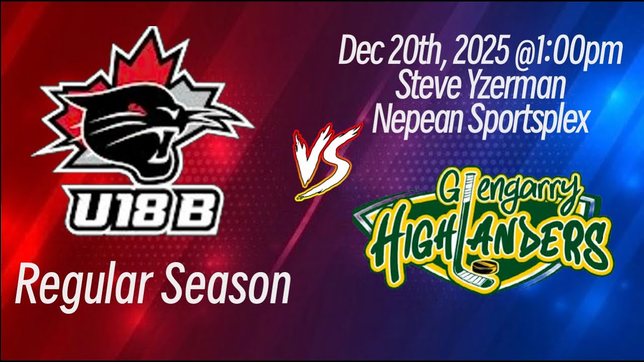 U18B Nepean Wildcats vs Glengarry Highlanders- Regular Season Game 2025/2026