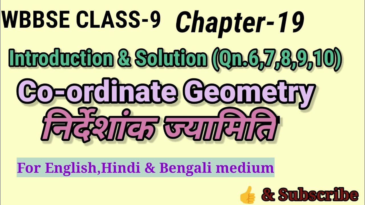 wbbse Class-9th maths|Chapter-19 (Co-ordinate Geometry)|Qno.6-10