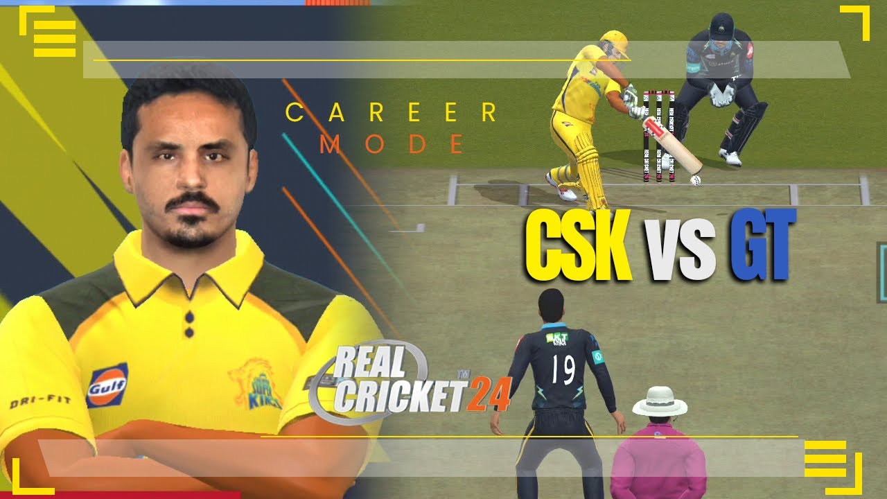 My IPL 2024: CSK vs GT Chennai Super Kings vs Gujarat Titans Real Cricket 24 Career Mode Real Jersey