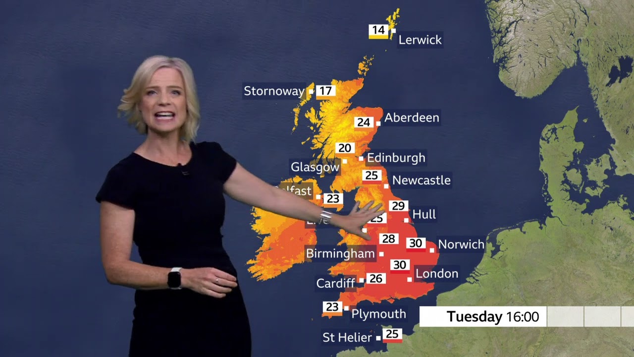 BBC Weather today in UK -  July 28th, 2026