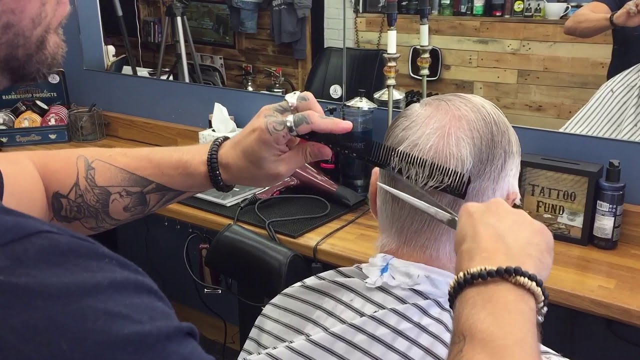 Smalltown barber   old age pensioner haircut in 5 steps