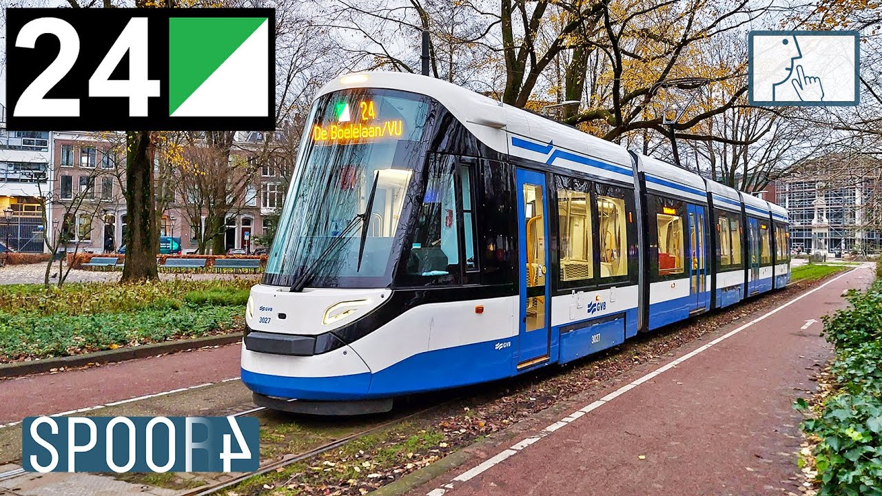 Cabinerit Tram 24 (Amsterdam) | De Boelelaan/VU - Frederiksplein v.v. (Tram Driver's POV)