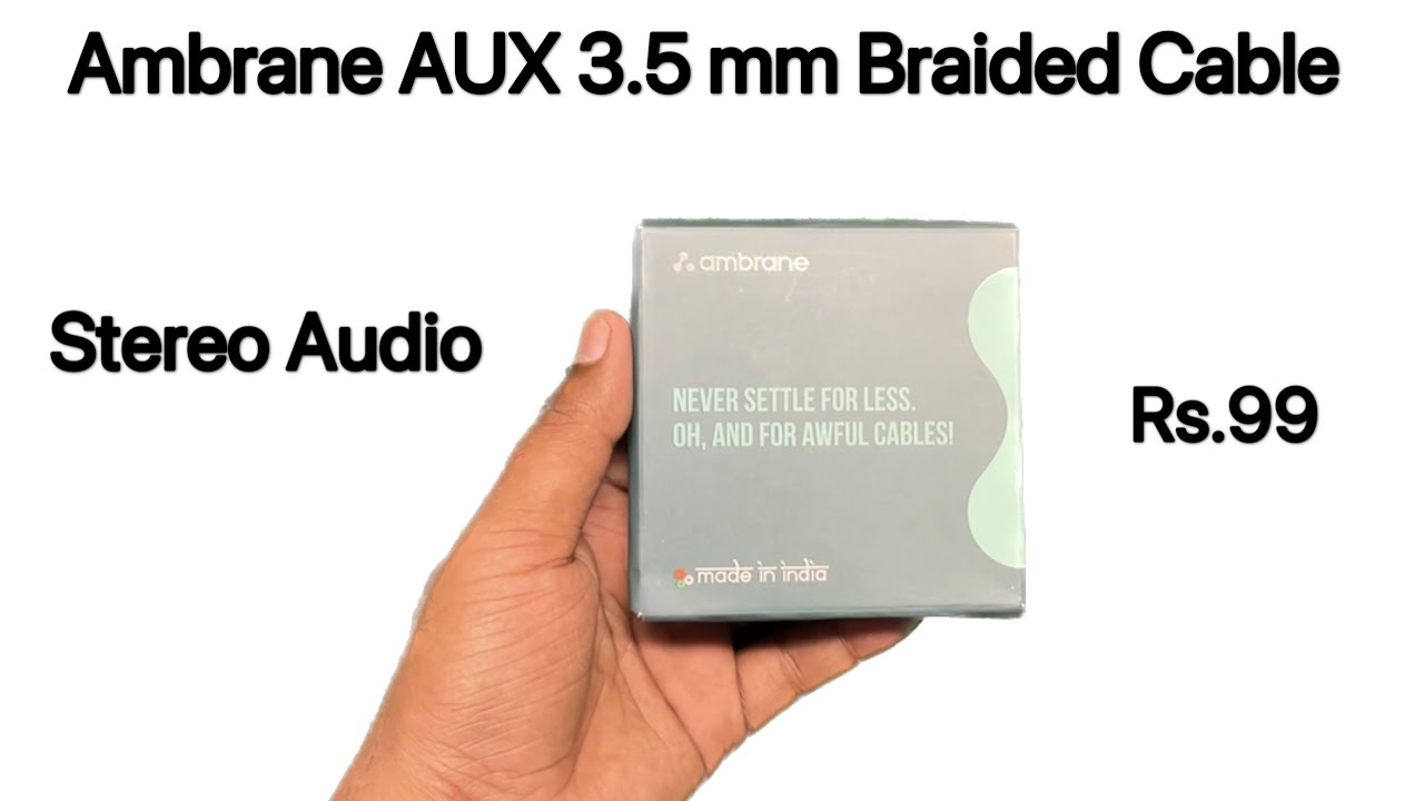Ambrane Unbreakable 3.5mm AUX Cable | AUX Stereo Audio Braided Cable 4.9 feet