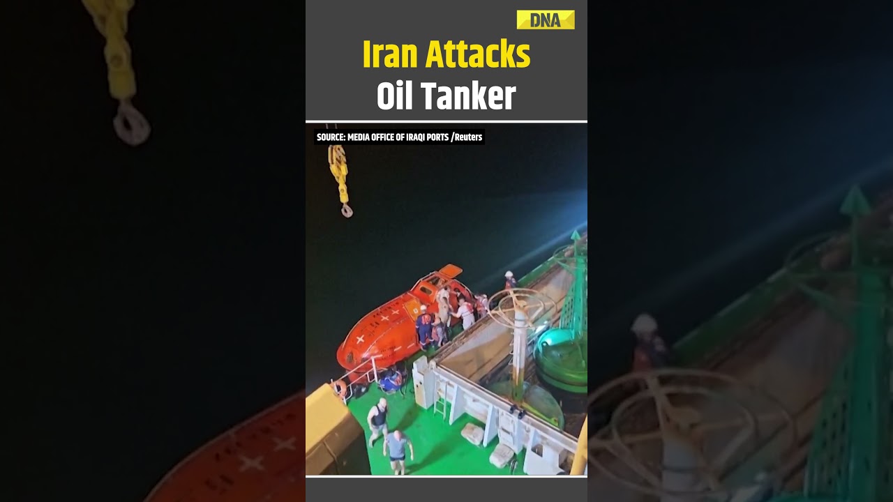 Iran Israel War: Oil Tanker Hit By Iran? Videos Show Vessel On Fire In Persian Gulf | US IRan War