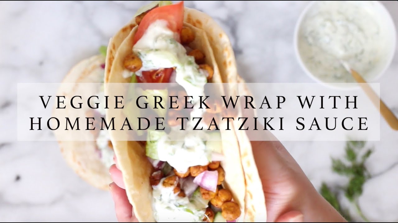 Veggie Greek Wrap with Homemade Tzatziki Sauce
