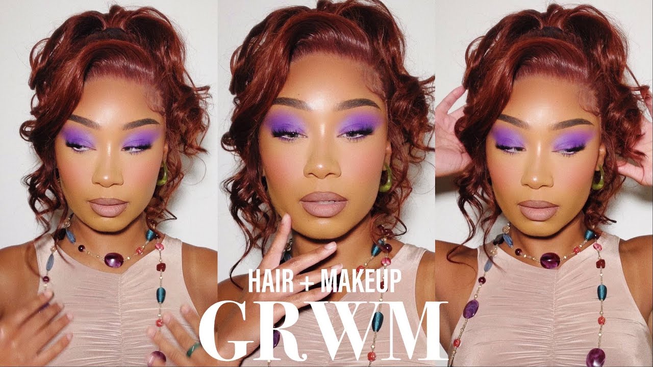 Purple Soft Glam Makeup Look | Hurela Hair Co.