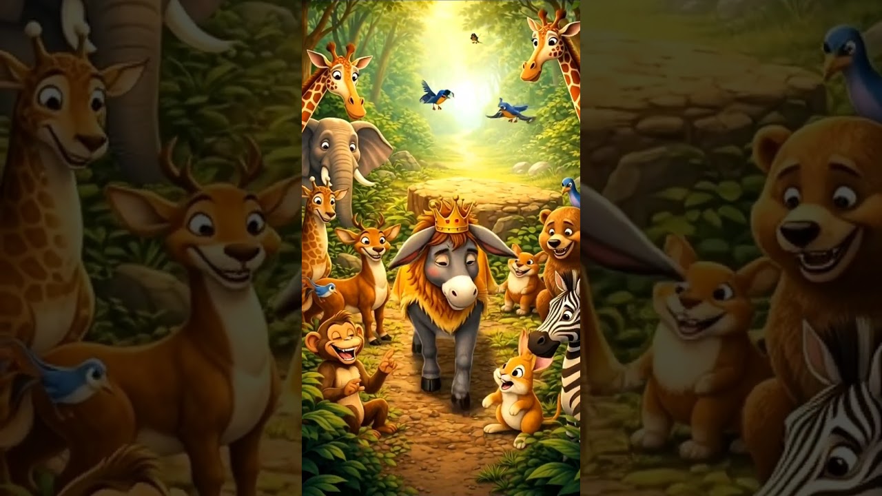 🤣 जब गधा बना शेर | Moral Story for Kids 🐴🦁 | Hindi Story