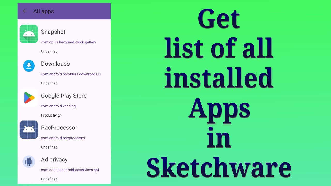 Получить все приложения в Sketchware