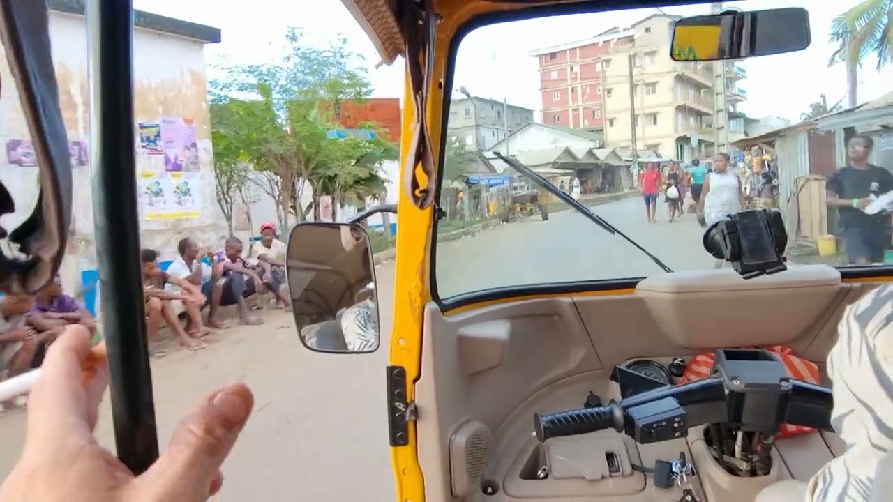 Nosy Be island Madagascar drive around the capital city in a tuktuk