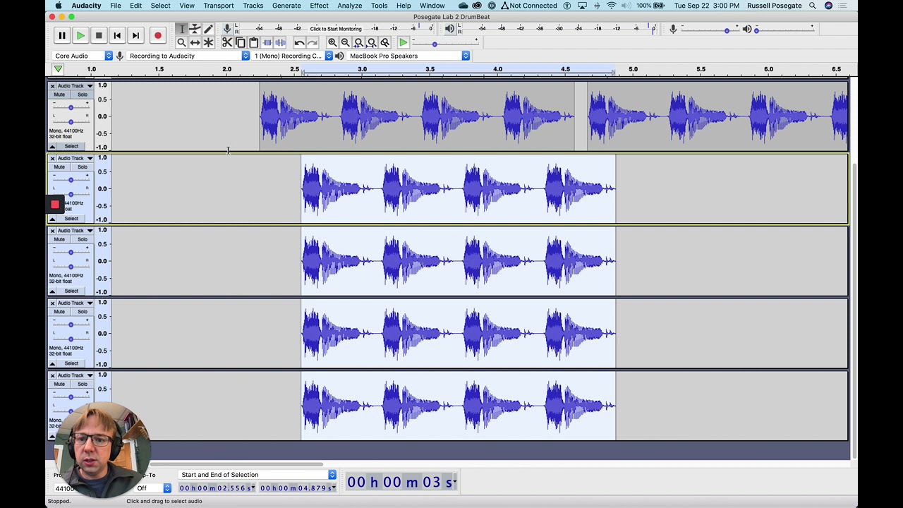 Audacity  Editing in multiple tracks