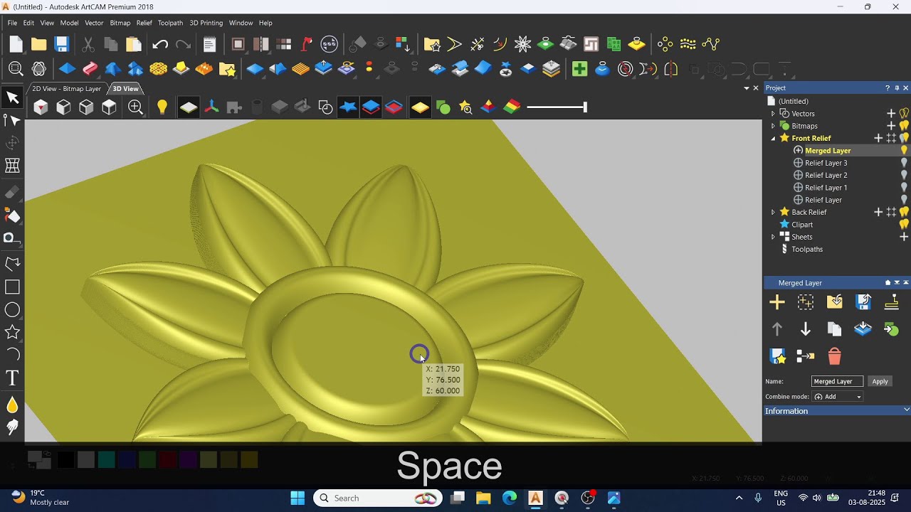 Artcam Flower: создание сложного рельефа лилии для фрезерного станка с ЧПУ | Цифровой эффект