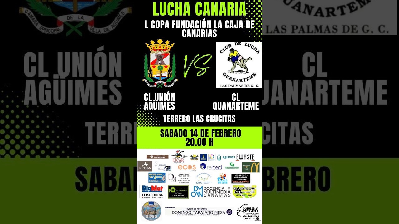 Lucha Canaria  BregandoXlalucha  CL Unión Agüimes - CL Guanarteme. Las Crucitas Sábado 14/02/2026