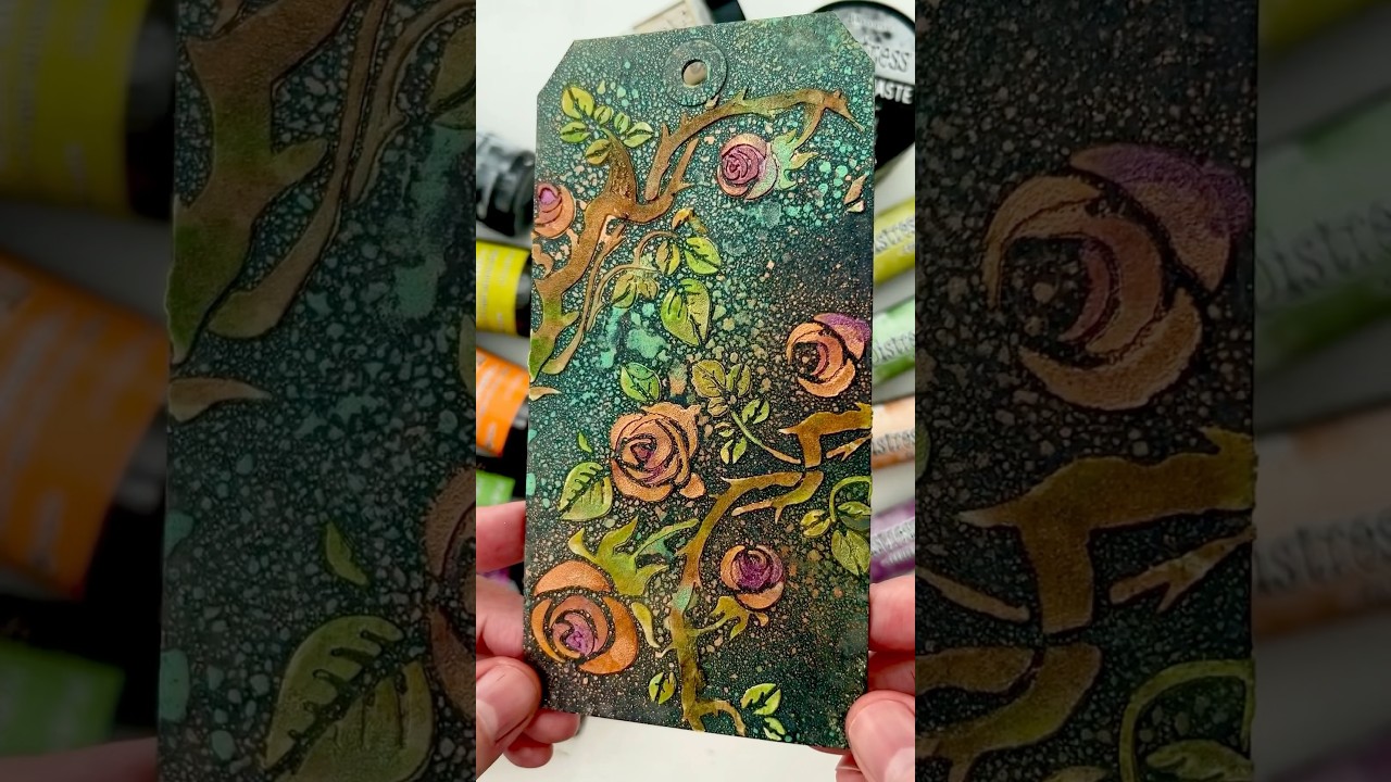 Distress Spritz with Texture Paste Tag