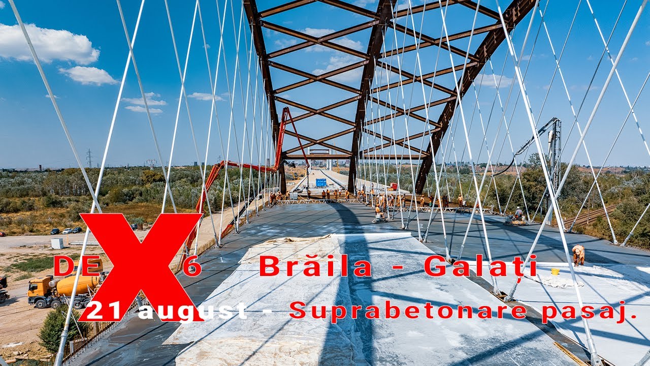 Drumul express DEx6 Braila - Galati 21 august 2025 | Suprabetonare pasaj c.f. - placa superioară.