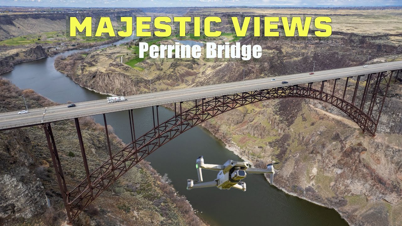 Perrine Bridge Over The Snake River in Twin Falls Idaho Majestic Aerial Views
