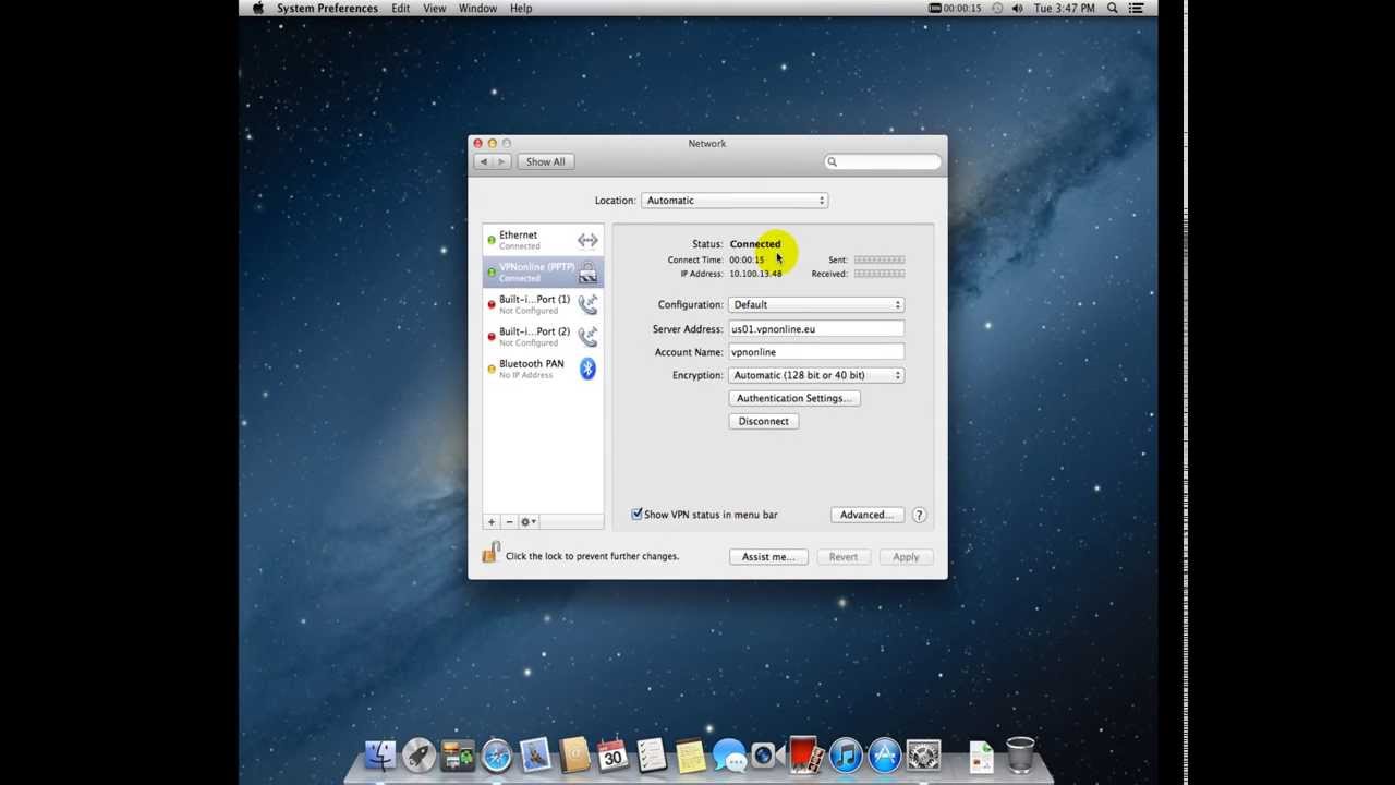 Konfiguracja klienta PPTP pod Apple Mac OS X