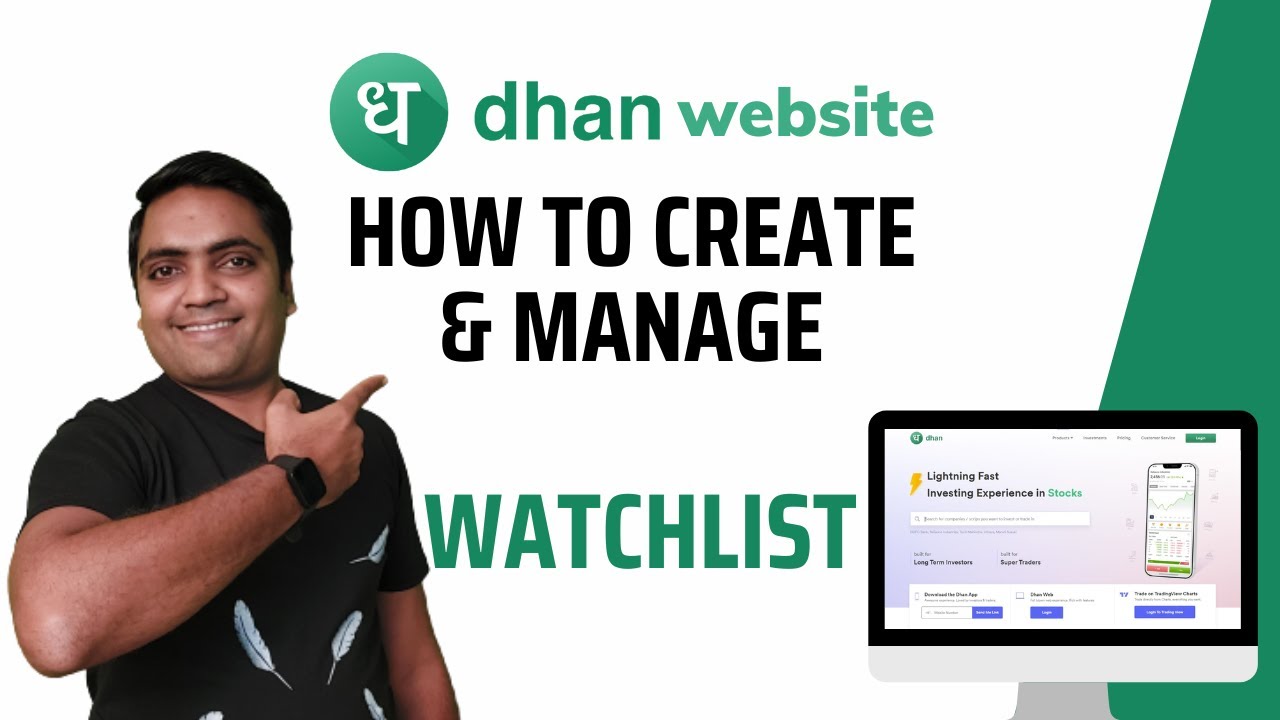 How to create and manage watchlist on Dhan website | Dhan series | Tech with Ankush