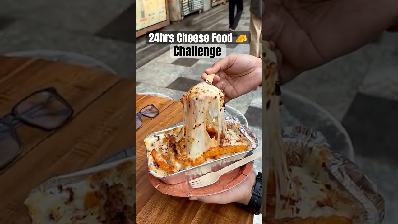 Eating Only Cheese Food 24hrs Challenge 🔥😍 #shorts #food