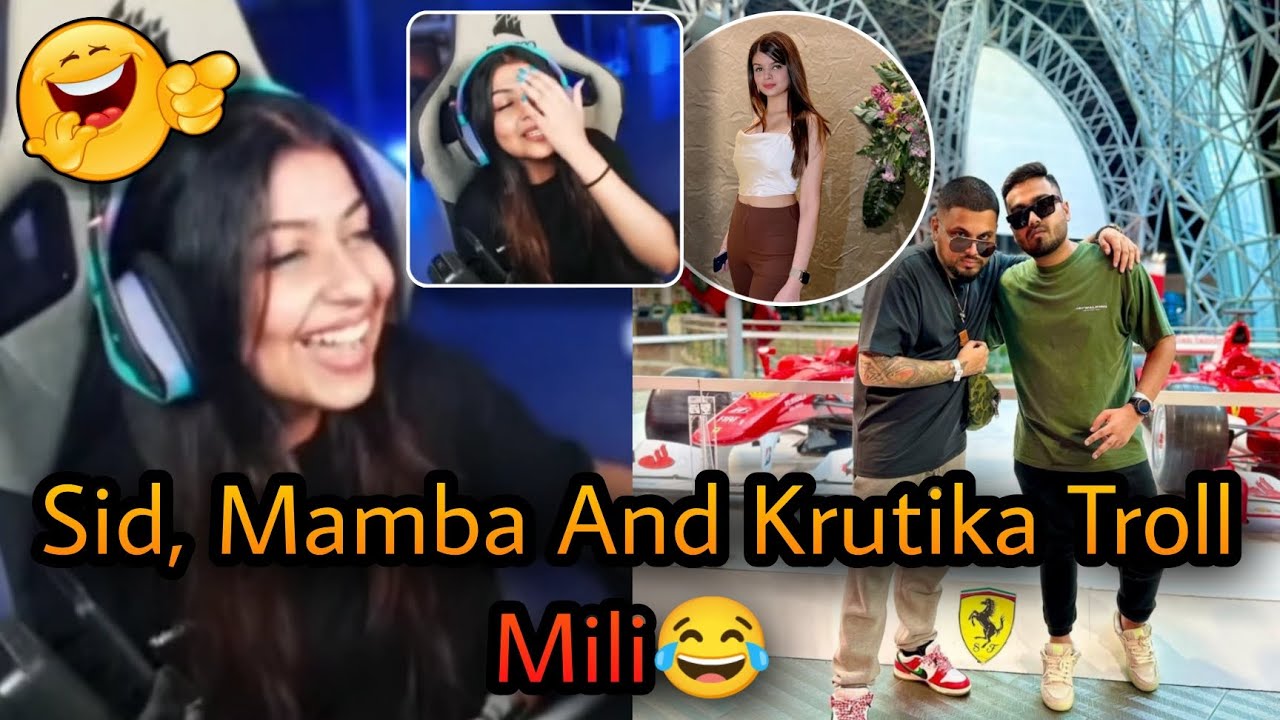 Sid,Mamba And Krutika Trolling Mili 😂 sid funny reply 😝 #s8ulsid #mamba #krutikaplays #milikyamili