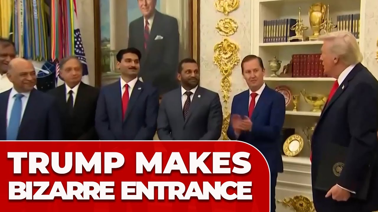 TRUMP makes BIZARRE ENTRANCE to OVAL OFFICE during WHITE HOUSE DIWALI celebration