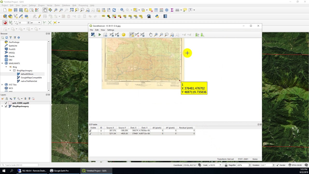 Georeferencing in QGIS with WGS-84 UTM GRID