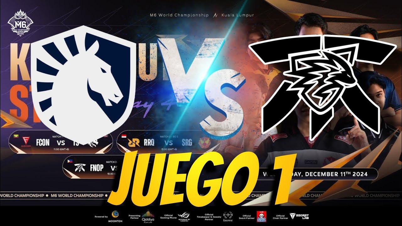 TEAM LIQUID VS F ONIC PH JUEGO 1  SE JUEGAN EL PASE A LA FINAL M6 MLBB ESP
