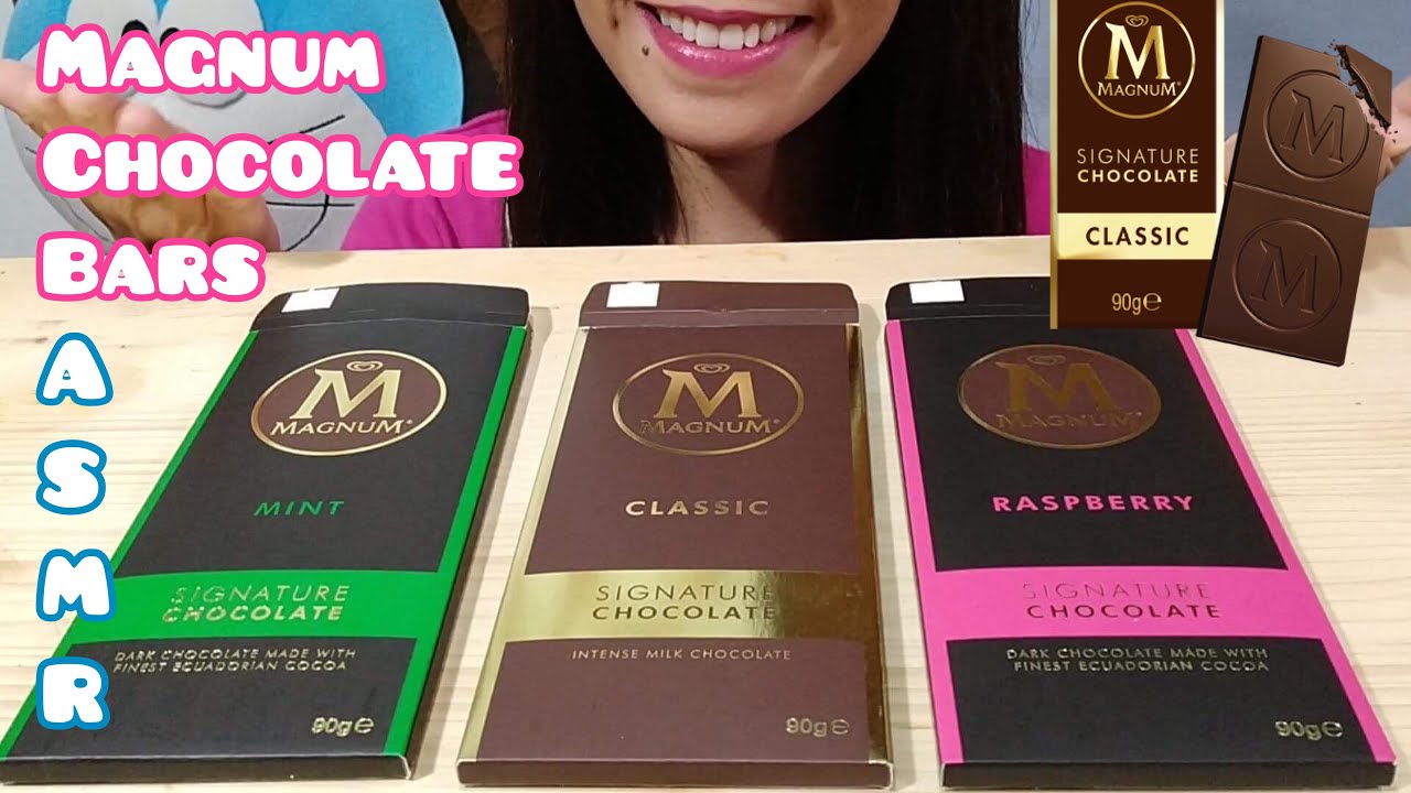 ASMR Magnum Chocolate Bars 3 Flavors Mukbang Eating Sounds