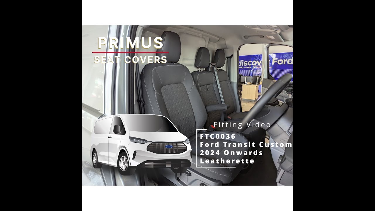 FTC0036 - Ford Transit Custom 2024 Onwards Leatherette Seat Cover Fitting Video With Fold Down Tray