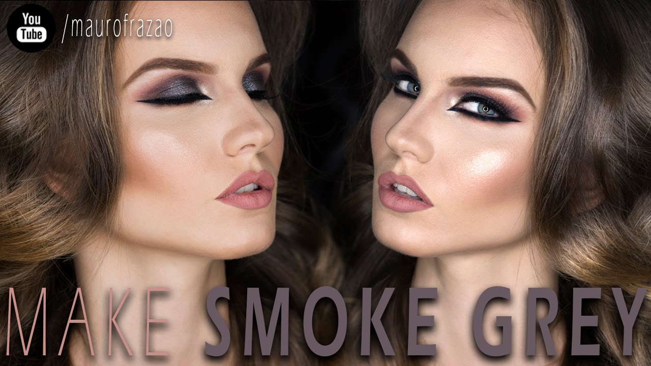 MAQUIAGEM CINZA COM BORDÔ   |  MAKEUP SMOKE GREY TUTORIAL @MAUROFRAZAO