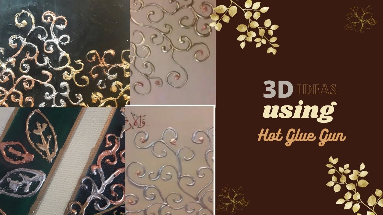 3D Art Techniques using Hot Glue Gun and Gold leaf together