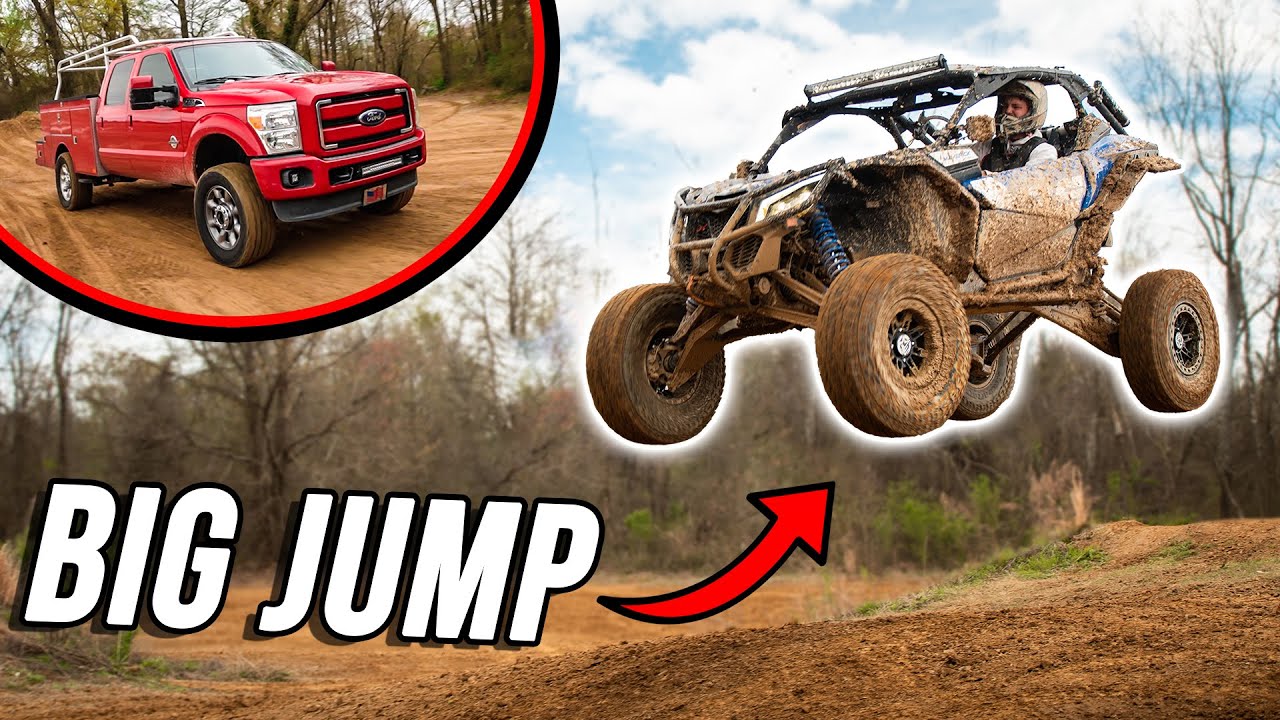 MASSIVE JUMP At Busco Beach!  |  Taking My Work Truck In The Trails!