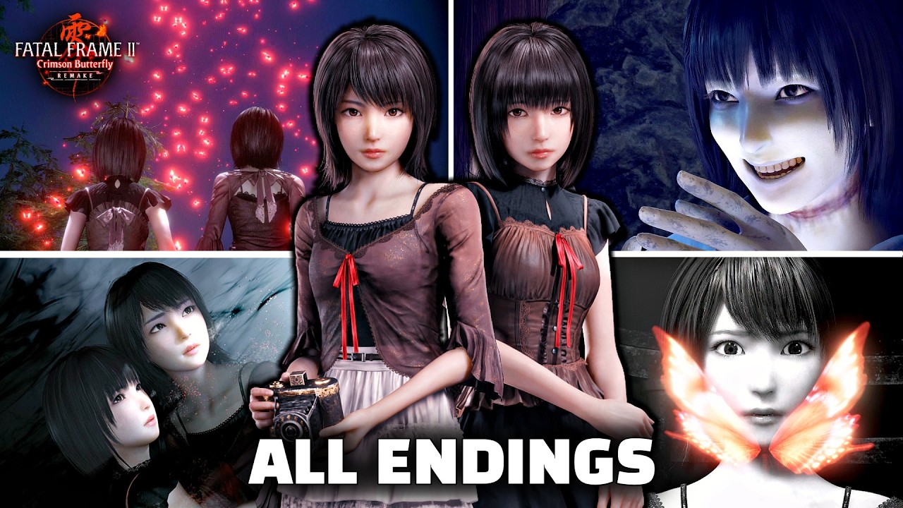 FATAL FRAME 2 Remake - All Endings & Final Bosses (Japanese Dub)
