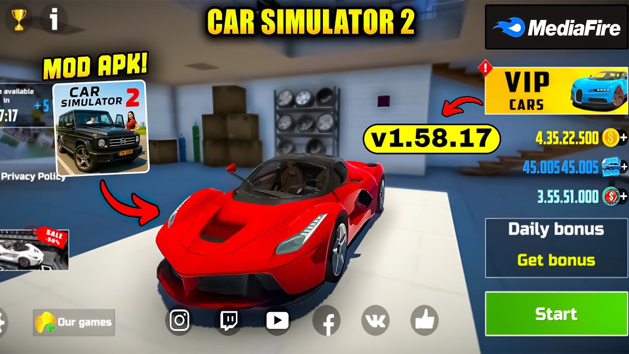 🔥 Car Simulator 2 MOD APK v1.58.17 (2025) | Unlimited Money + All Cars Unlocked