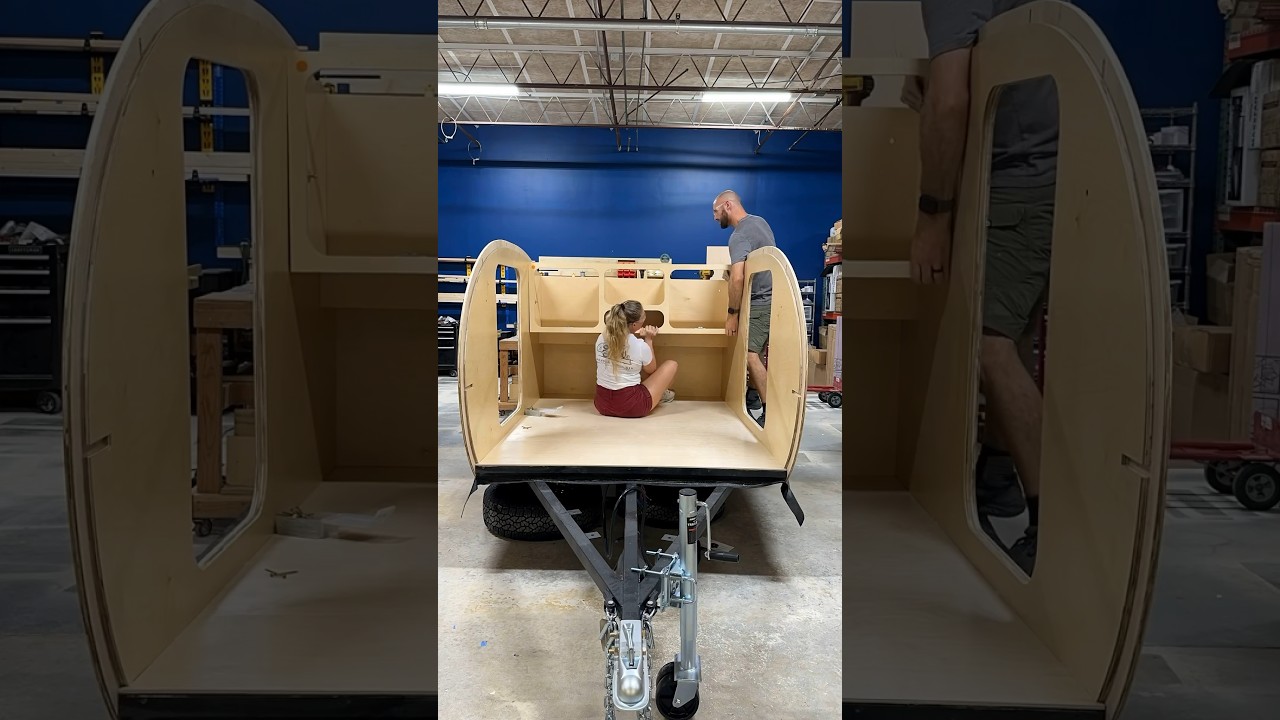 Teardrop trailer build timelapse #teardroptrailer #tinycamper  #camperbuild