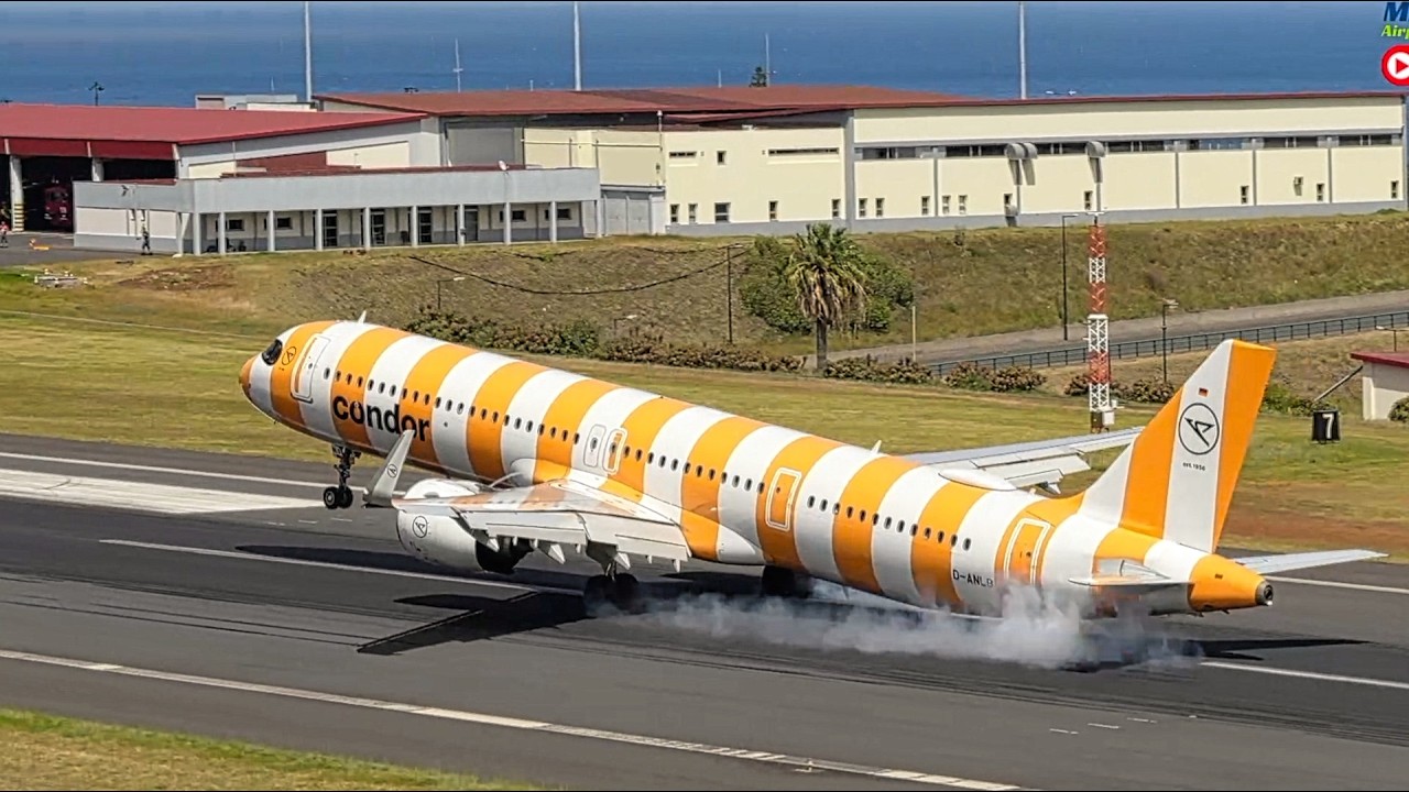 HARD TOUCH and GO AROUND Condor A321N at Madeira Airport