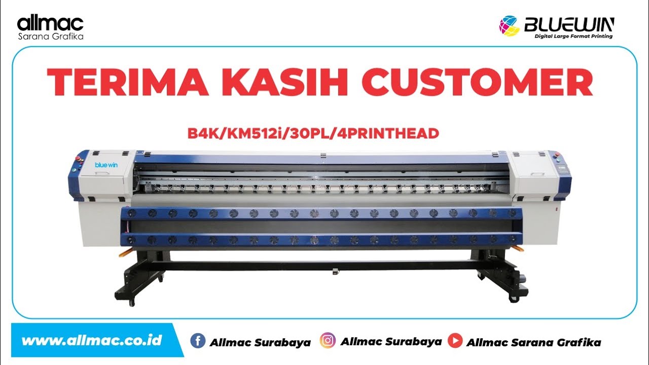 Delivery Setup Installasi Bluewin B4K/4KM512/42PL/4Printhead @Kota Dingin