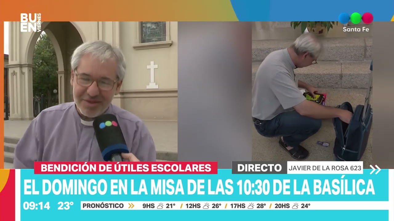 Bendición de útiles escolares en la Basílica de Guadalupe antes de la vuelta a clases