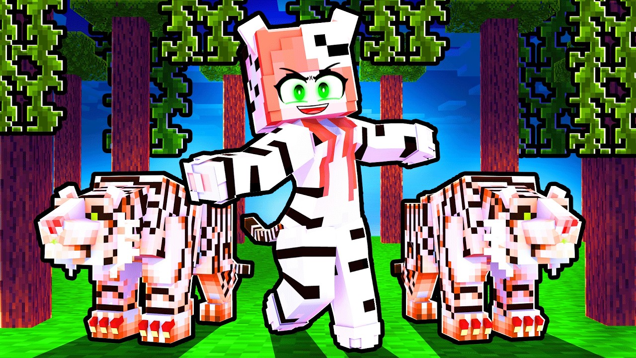 JOGANDO como GAROTA TIGRE BRANCO no MINECRAFT!