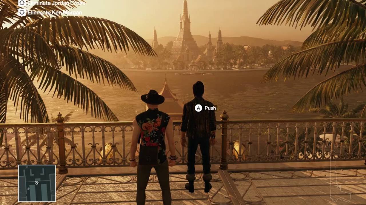 Hitman 2016 - Pushing Jordan Cross to his death twice in a row