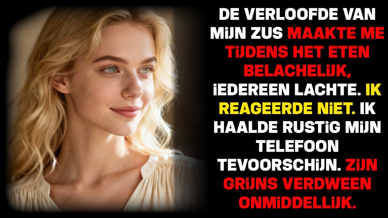 Mijn zus' verloofde kleineerde me bij het diner. Iedereen lachte. Ik niet...