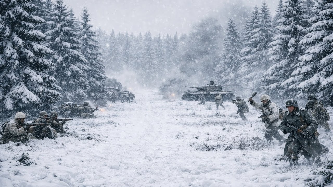 3 Hours of Battle of the Bulge Ambience | Distant Gunfire & Snow