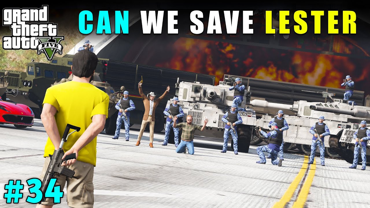 MICHAEL'S SECURITY SAVE LESTER FROM TRAP | GTA 5 GAMEPLAY #34