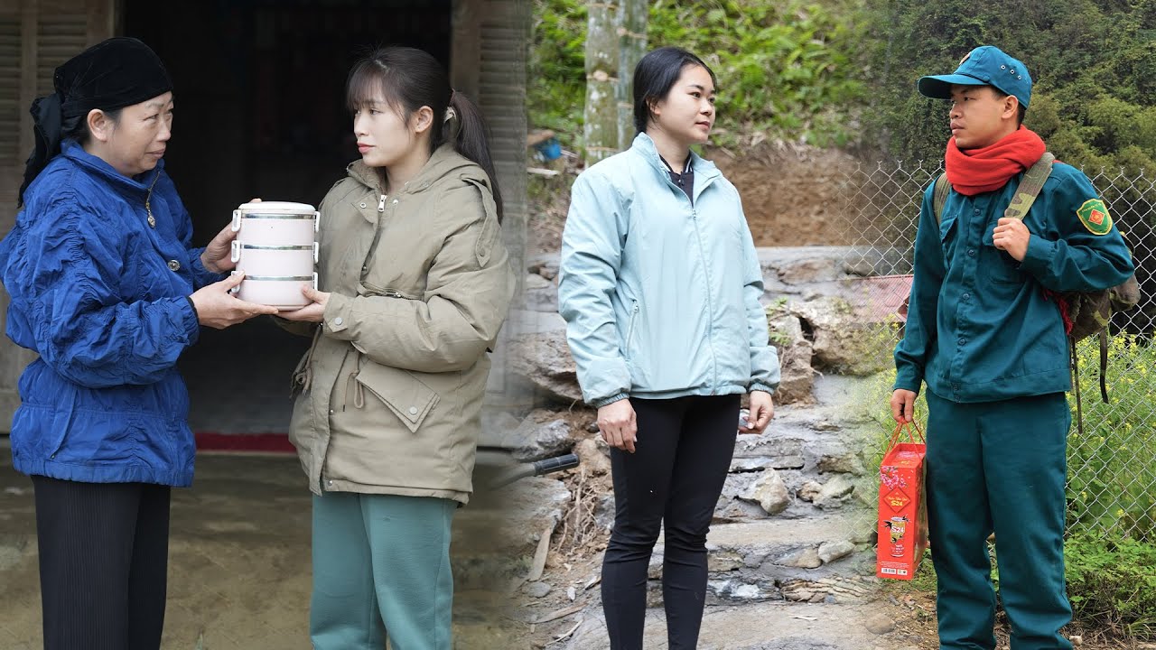 Huong visits her mother and disabled child - the policeman returns from work to find Tien