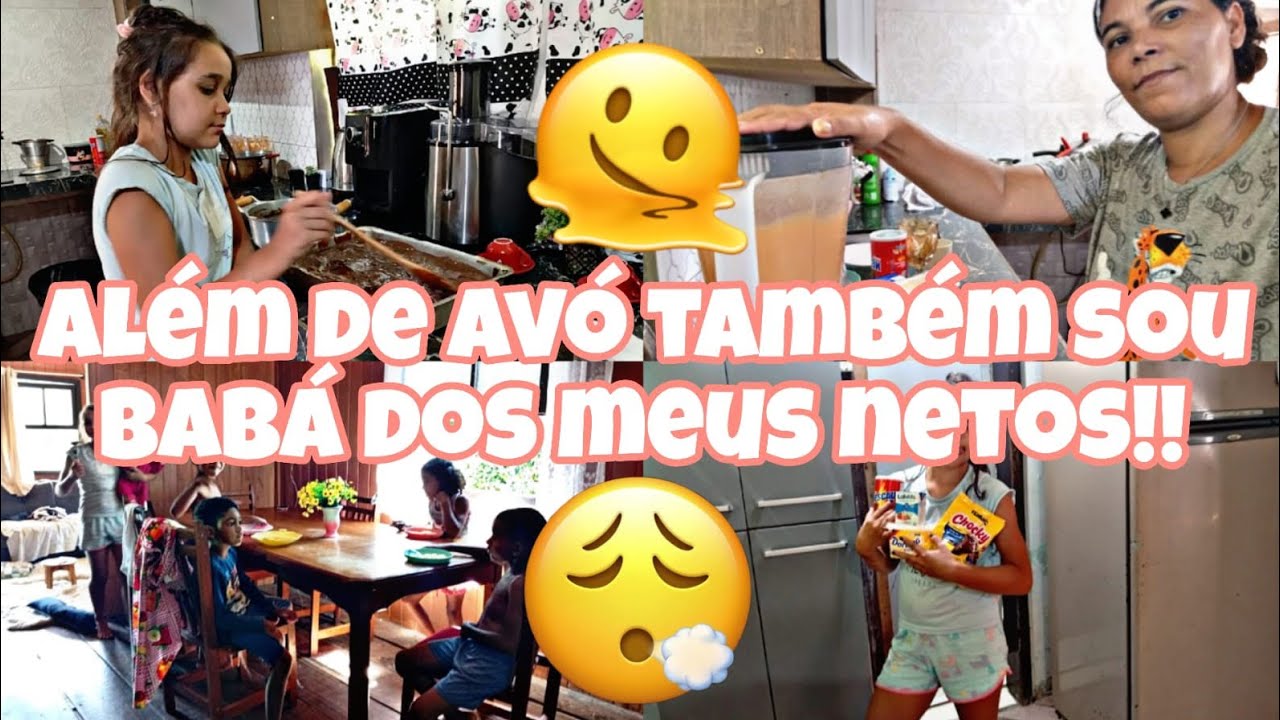 FIQUEI COM MEUS NETOS PRA ELA SAIR... GRITOS E🥵 CONFUSÃO..ELA ME AJUDOU FIZEMOS BOLO PRO LANCHE🥧💕