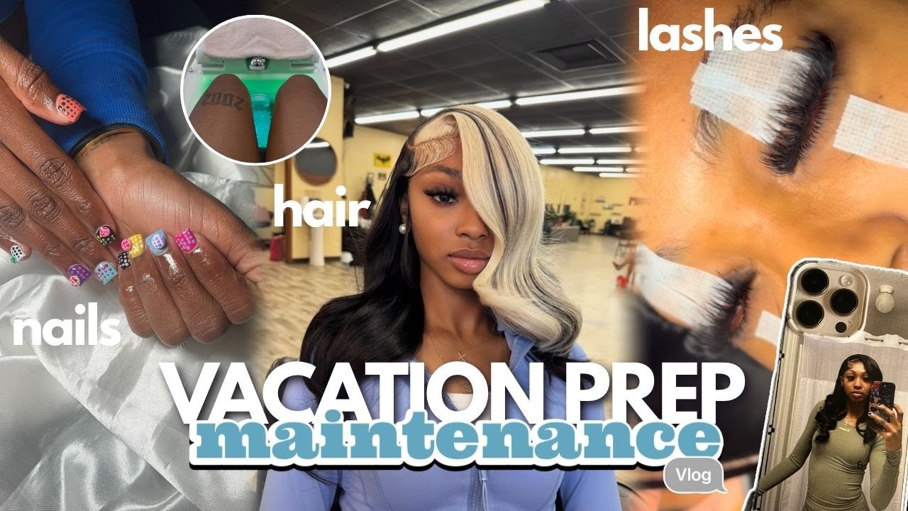 MAINTENANCE VLOG ♡ HAIR + NAILS + LASHES + PACKING FOR DC AND GIRL TALK! *i'm literally just a girl*