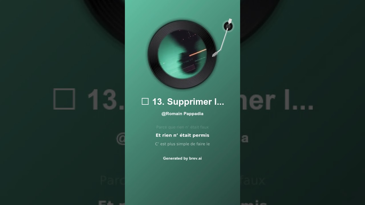 🎵 13  Supprimer la trace