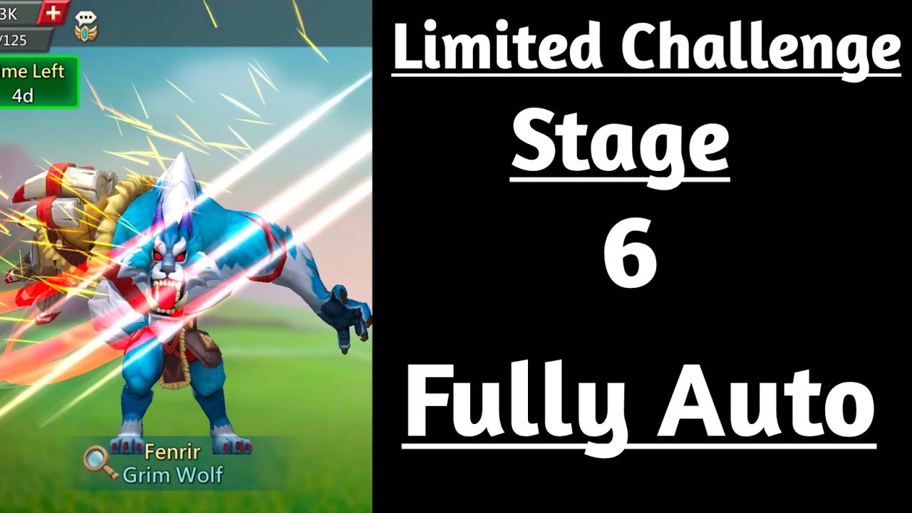 Lords mobile Limited Challenge bloodlust stage 6 auto|Grim wolf limited challenge stage 6 auto