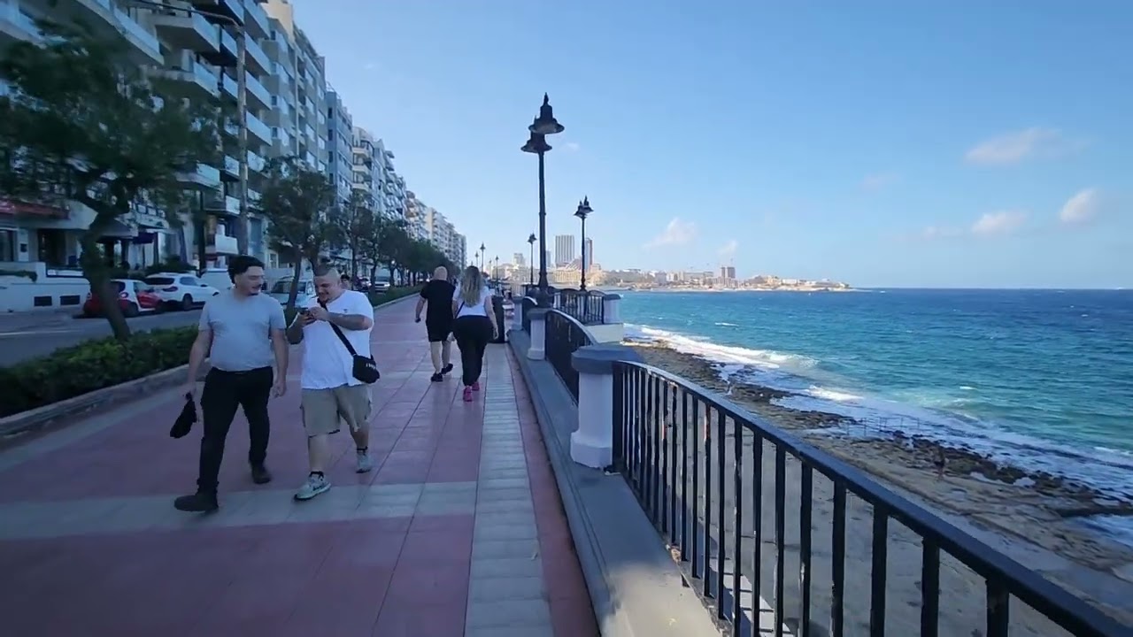 Sliema beaches and Promenade walk, Malta. October 2025.