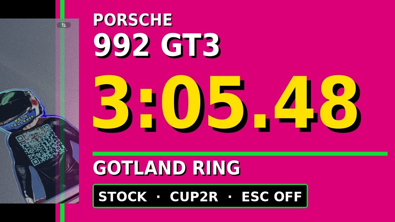 Porsche 992 GT3 @ Gotland Ring (7.3 km) – 3:05.48 min 100% Stock, ESC Off, TC On, Cup2R Tires