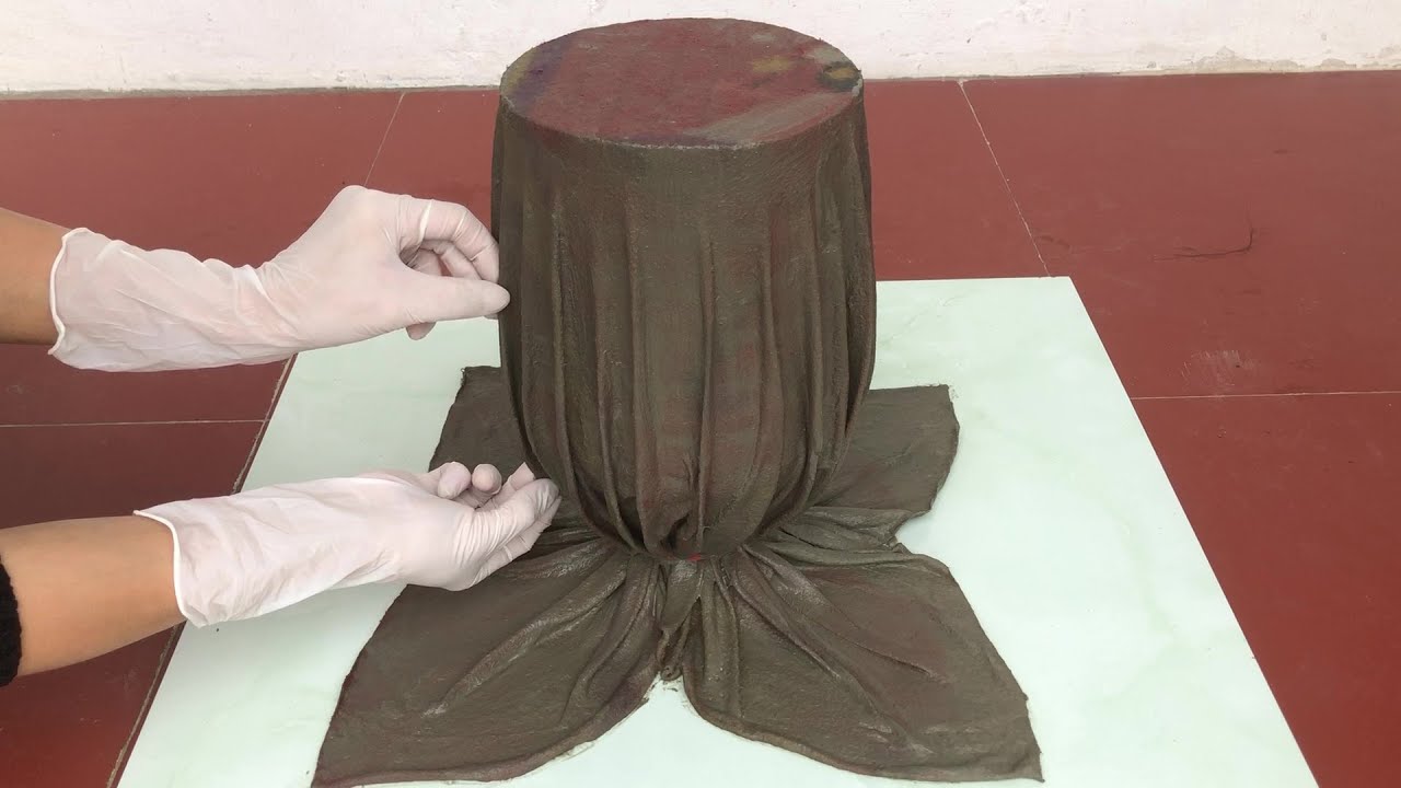 Awesome Idea From Cement / Use Rags And Plastic Bottles